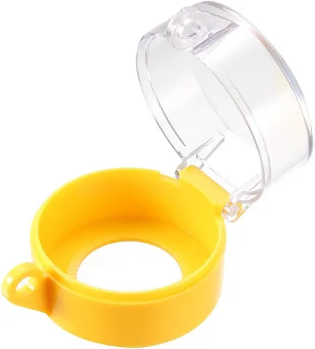 Miniatura 2 de uxcell Protector de cubierta de interruptor de plástico amarillo para interruptor de botón de 1.181 in de diámetro 55 * 37