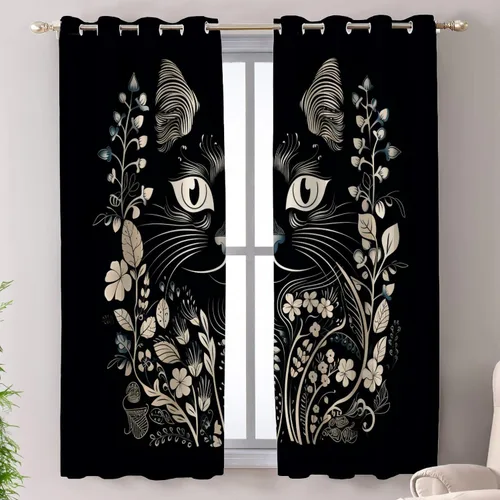 Miniatura 77 de Shrahala Abstract Pattern Geometric Blackout Window Curtains, Concentric Squares Thermal Insulated Curtains Grommet Long Drapes for Bedroom,Living