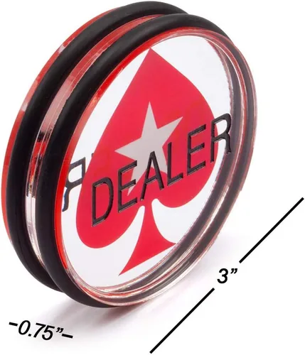 Miniatura 2 de GSE - Botón de disco de acrílico transparente de doble cara de 3 pulgadas para juegos de cartas de apuestas, Texas Hold 'em, noches de póquer