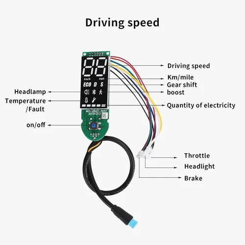 Miniatura 3 de Velocímetro de scooter eléctrico, pantalla LCD con luz de fondo, tablero digital de 36 V 3.780 x 1.417 in, para viajeros urbanos y entusiastas