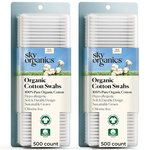 Miniatura 7 de Sky Organics - Hisopos de algodón orgánico para bebés, 180 ct. - Consejos ultra suaves seguros para bebés - Fuerte y duradero - Hipoalergénico - Sin