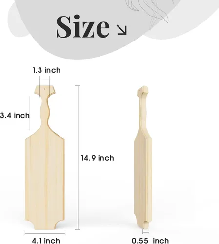 Miniatura 4 de Remo de Hermandad 38 cm, Remo de Pino Sin Terminar, Remo de Madera Sólida para Hermandades Griegas Serie 01
