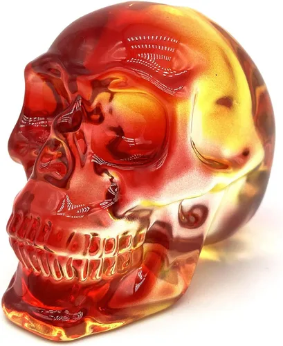 Miniatura 9 de Estatuas de cabeza de calavera de cristal, figuras de calavera K9, piedras preciosas de calavera de cristal, decoración de Halloween, regalos