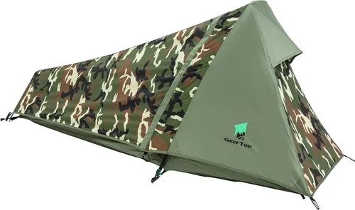 GEERTOP Tienda de campaña ultraligera para 1 persona, 3 estaciones, impermeable, para senderismo, acampada, mochila, viaje, supervivencia al aire