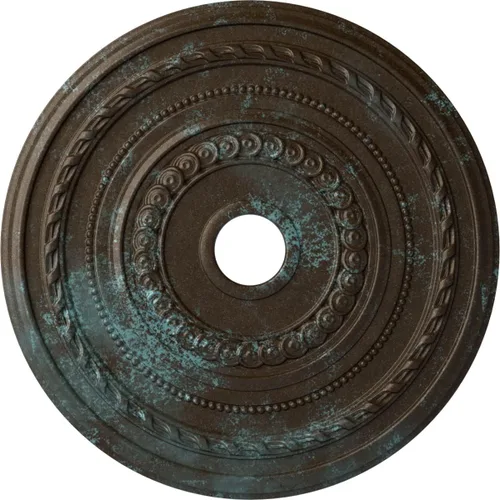 Miniatura 53 de Ekena Millwork CM25COFCS Cole Medallón de Techo, 25 3/8"OD x 3 3/8"ID x 1 3/8"P, pintado a mano Flash Cobre