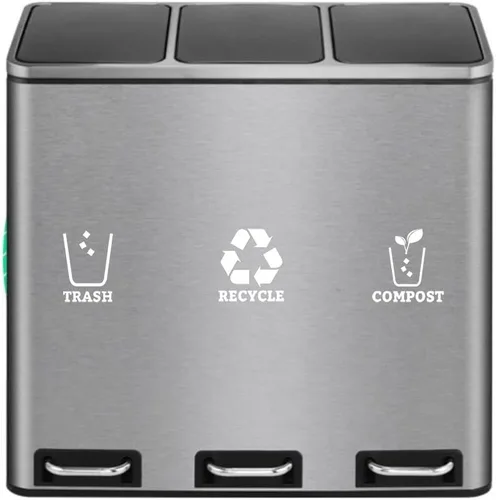 Juego de 3 calcomanías de vinilo de reciclaje para basura, contenedor de compost, símbolo de cubo de reciclaje para organizar contenedores de basura