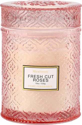 Velas perfumadas con aroma a rosas, velas rosas de regalo para mujeres, vela decorativa de lujo de gran tamaño para el Día de San Valentín en 2-Rosa