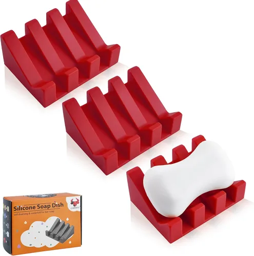 Miniatura 31 de Jabonera Autodrenante con Soporte, Jabonera de Silicona, para Baño, Cocina, Esponjas, Puede Extender la Vida del Jabón, Mantiene las Barras de Jabón