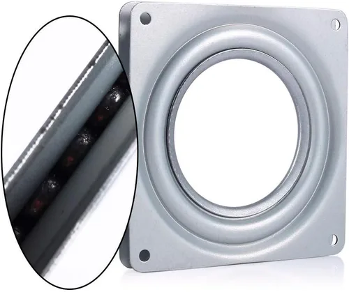 Miniatura 3 de Placa giratoria de mesa, plato giratorio pequeño con cerradura de 4 pulgadas, placa giratoria giratoria de acero galvanizado de metal, rodamiento