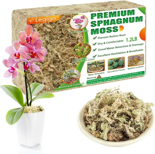 Legigo Musgo esfagnum prémium de 1.2 libras para plantas, 20 cuartos de galón, suculenta natural, planta carnívora, secado con musgo, musgo de 20
