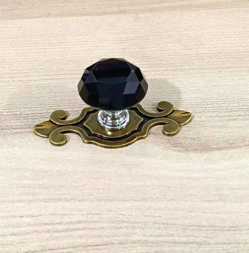 Miniatura 5 de HUAMULAN Paquete de 10 pomos de cristal para cajones con placa, pomos de puerta de armario con tornillos para cocina, baño, oficina, decoración