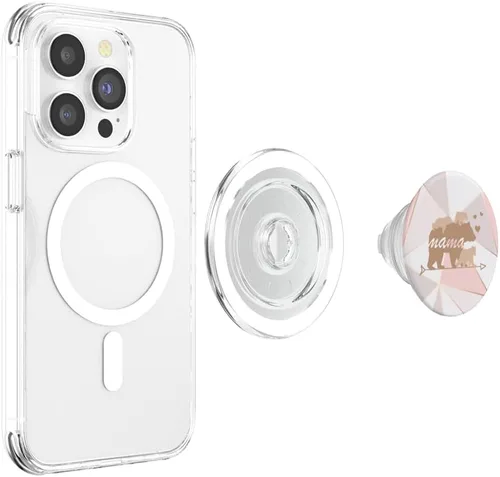 Miniatura 4 de Mama Bear 3 Cubs Riding Back Lindo accesorio celular para mujer, regalos PopSockets MagSafe PopGrip para iPhone