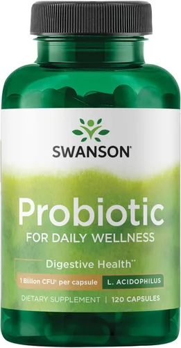 Swanson Probiótico - Suplemento de salud digestiva con 1 mil millones de UFC por cápsula - Fórmula natural que apoya la regularidad intestinal y el