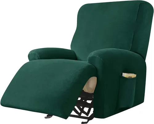 Miniatura 18 de Fundas de terciopelo para sillas reclinables, fundas suaves para sillas reclinables, fundas lavables para sofá reclinable con bolsillo lateral