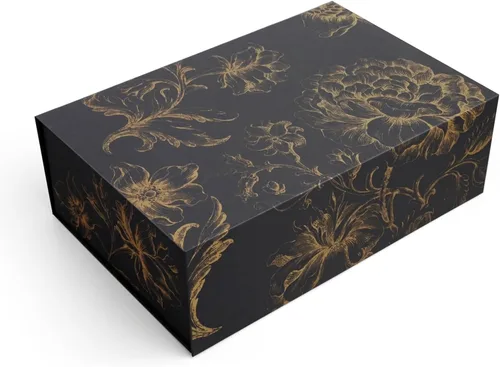 Miniatura 20 de Caja de regalo de recuerdo de lujo, paquete de 3 cajas decorativas florales rosas con tapas magnéticas para regalos, caja de recuerdos de boda