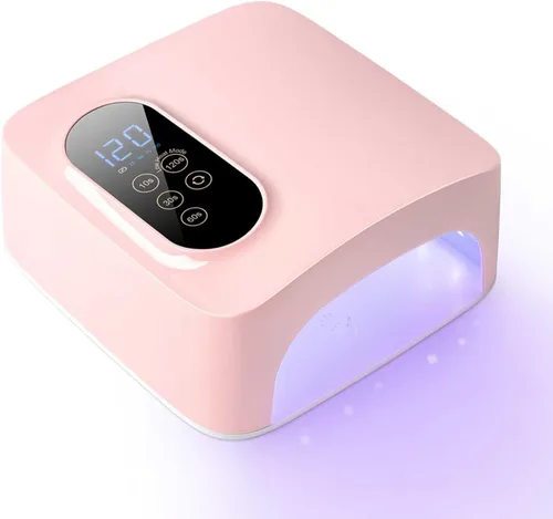 Lámpara de uñas LED inalámbrica de 72 W, secador de uñas UV recargable para esmalte de gel, luz de manicura portátil con 4 temporizadores, pantalla
