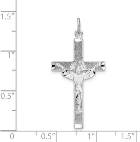 Miniatura 4 de Colgante de cruz de Cristo resucitado con textura de plata de ley 925 maciza, Metal