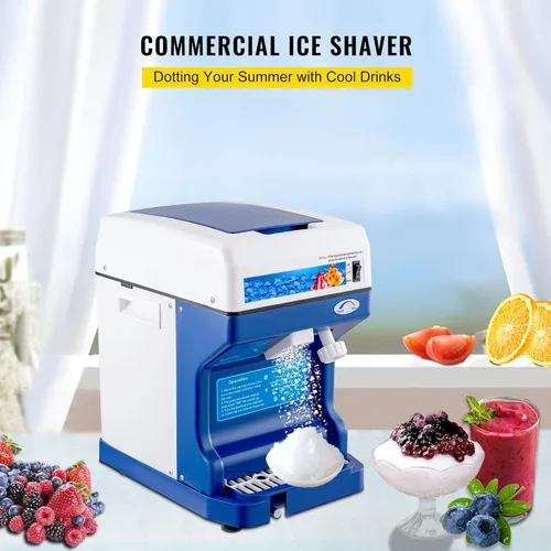 Miniatura 2 de VEVOR Máquina eléctrica de 110V para hielo raspado, máquina para hacer conos de nieve de 500W, de mesa con textura de hielo ajustable, máquina