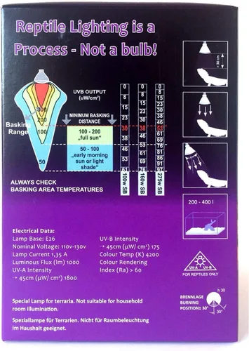 Miniatura 2 de Mega-Ray Bombilla UV de vapor de mercurio/lámpara para reptiles y anfibios, lagarto de tortuga, UVA UVB, bombilla de calor de alta intensidad de UV