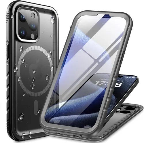 Miniatura 55 de Cozycase Funda Compatible con iPhone 12 Pro Max Funda Impermeable, Protector de Pantalla Integrado, Funda Protectora de Cuerpo Completo, Funda Negro