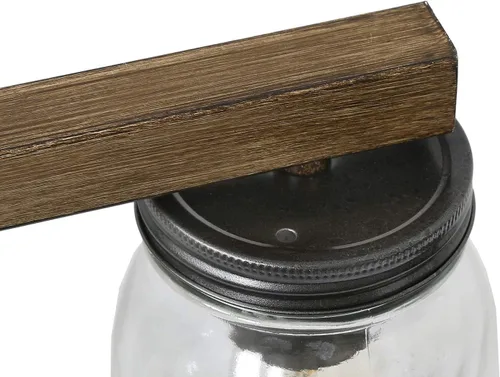Miniatura 8 de LOG BARN Lámpara de tocador de baño rústica con vidrio Mason Jar Glass, apliques de pared de 4 luces, acabado de madera sintética, 29 pulgadas