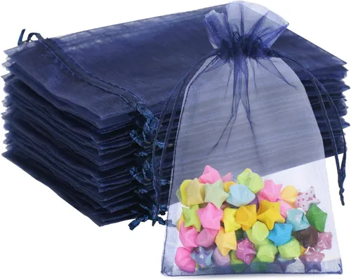 Miniatura 16 de G2PLUS Bolsas de organza con cordón de 4 x 6 pulgadas, 100 bolsas de organza azul aguamarina, bolsas de malla transparente para joyas, bolsa