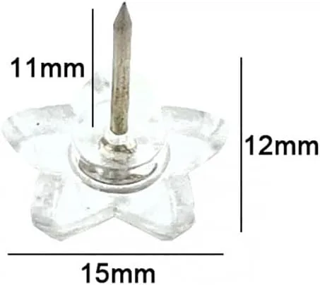 Miniatura 2 de 100 tachuelas de plástico con forma de estrella para pulgar, chinchetas decorativas, lindas chinchetas de corcho, tachuelas para tablón de anuncios
