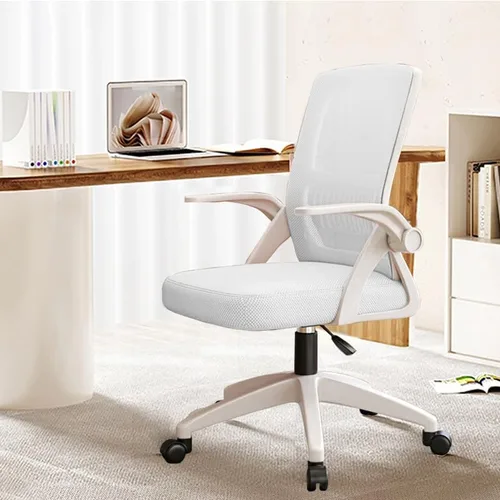 Miniatura 7 de Silla de Oficina para el Hogar Ergonómica de Malla Transpirable Silla de Alto Respaldo con Altura Ajustable Giratoria con Brazos Abatibles y Soporte