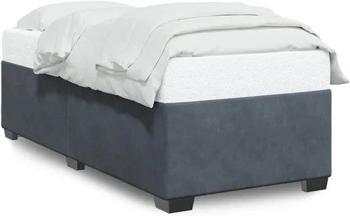 Miniatura 3 de Marco de cama con plataforma individual XL, tapizado en terciopelo gris oscuro, madera contrachapada moderna y estable y construcción de madera