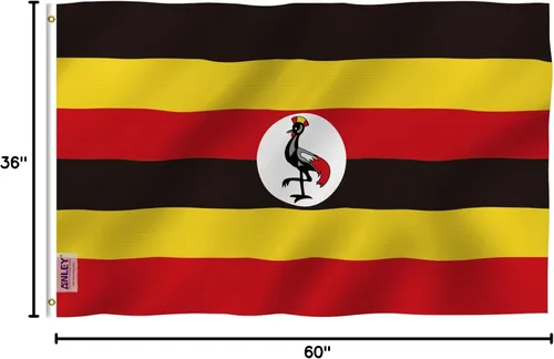 Miniatura 7 de ANLEY Fly Breeze - Bandera de Uganda de 3 x 5 pies, color vivo y a prueba de decoloración, cabecera de lona y doble costura, banderas