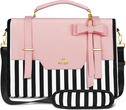 Miniatura 13 de MATEIN Bolsa para laptop para mujeres, maletín delgado de 15.6 pulgadas para computadora, funda, bolsa ligera linda y femenina de mensajero