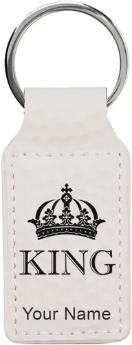 Miniatura 11 de Llavero rectangular, corona de rey, grabado personalizado incluido, Bambú