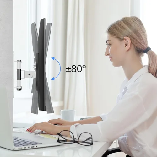 Miniatura 3 de Suptek - Soporte de pared para TV de movimiento completo para la mayoría de televisores y monitores de 13 a 30 pulgadas, televisores planos y Blanco