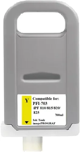 Vivid Colors Cartucho de tinta compatible de repuesto para Canon PFI-703 PFI-703Y 2966B003AA (amarillo) para uso Canon iPF810, iPF815, iPF820,