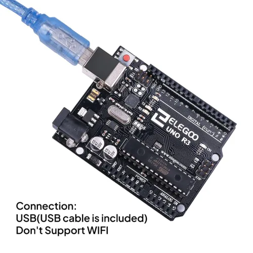 Miniatura 5 de ELEGOO Placa UNO R3 ATmega328P con cable USB (compatible con Arduino) para Arduino Compatible con proyectos IDE de Arduino, cumple con RoHS