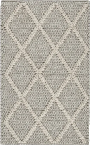 Miniatura 3 de SAFAVIEH Colección Natura - Alfombra decorativa de 2 x 3 pies, gris, hecha a mano de lana y viscosa, ideal para áreas de alto tráfico en entrada