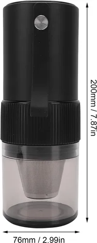 Miniatura 2 de FTVOGUE Molinillo de café recargable por USB, molinillo eléctrico de grano de café con parada automática ajustable, tamaño de molienda ajustable
