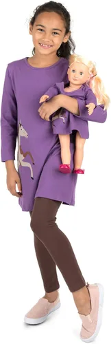 Miniatura 11 de Leveret - Conjunto de vestidos a juego para niña y para muñeca, 100% algodón, gran variedad de estilos, (tallas de 2 a 14 años)