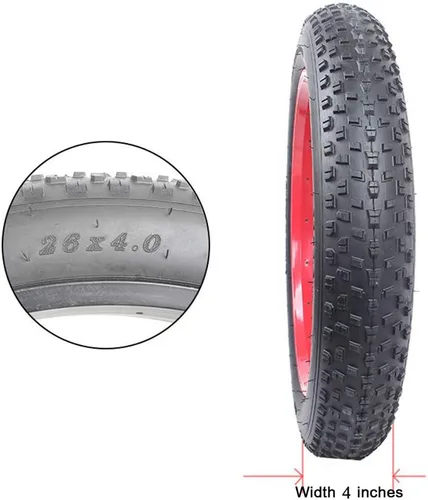 Miniatura 3 de 26 × 4.0 Llantas Grasa Tubo Neumático Bicicleta Eléctrica Bicicleta de Montaña Alambre Neumáticos Accesorio de Bicicleta