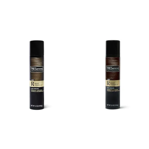 TRESemmé Spray para retoque de raíces, color marrón claro y marrón oscuro, para cubrir las raíces temporales, sin amoníaco ni peróxido, 2.5 onzas