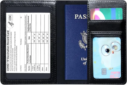 Miniatura 4 de Funda para pasaporte con bloqueo RFID de piel, tarjetero con ranura para tarjetas, accesorios de viaje, organizador de documentos, protector