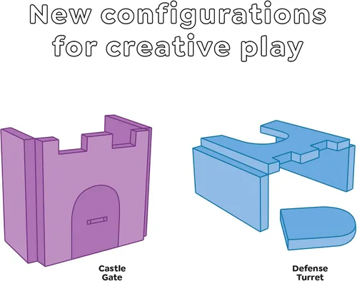 Miniatura 3 de Yourigami Castillo de Juego para Niños y Niños Pequeños, Juego de Complementos de Sofá para Sala de Juegos, Diseño Modular Duradero, Blue Lagoon