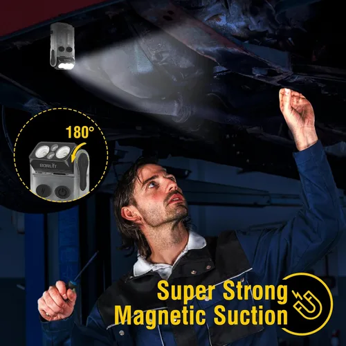 Miniatura 5 de BORUIT V20 - Linterna pequeña y potente con cabeza giratoria de 180°, súper brillante con luz lateral de mazorca, linternas recargables USB C