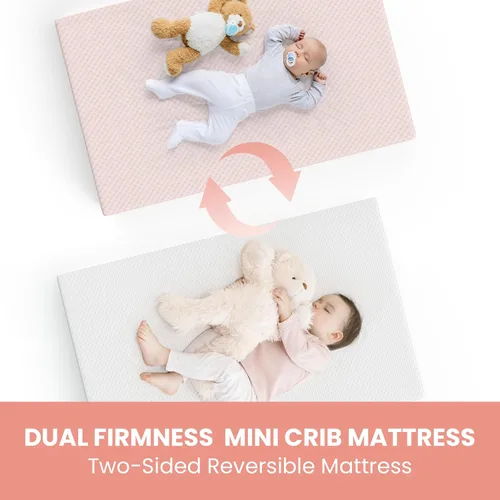 Miniatura 6 de Dourxi Minicolchón para cuna, 38x24x4 pulgadas, de gel viscoelástico de doble cara, colchón premium transpirable para cunas mini y portátiles
