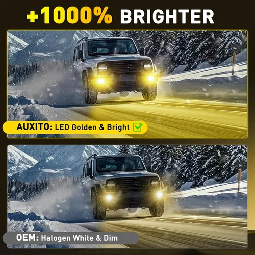 Miniatura 4 de AUXITO Bombillas LED antiniebla 880/899/893, 3000 K, amarillo dorado, 18000 lm, kit de luces antiniebla ámbar 1000% más brillantes, repuesto OEM 1:1