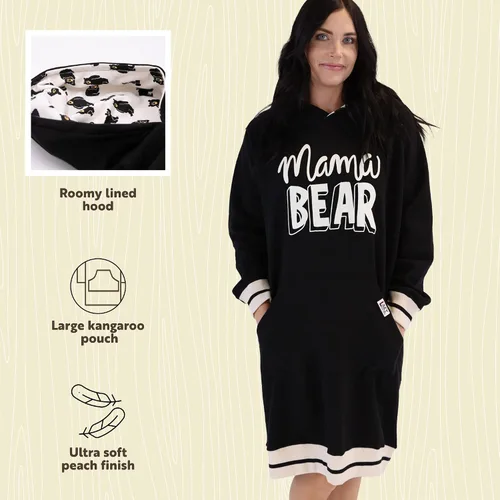Miniatura 178 de Lazy One Sudadera con capucha de gran tamaño, ropa de dormir cómoda, vestido de suéter para mujer