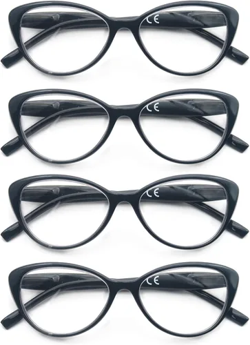 Miniatura 12 de Gafas de Lectura para Mujeres, Ligeras y Elegantes, Lindas Lentes para Leer con Bisagras de Resorte, Juego de 4 Pares