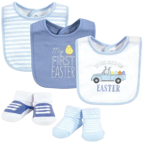 Miniatura 43 de Hudson Baby Conjunto de babero y calcetines unisex de algodón para bebé, Tamaño único Chica Calabaza