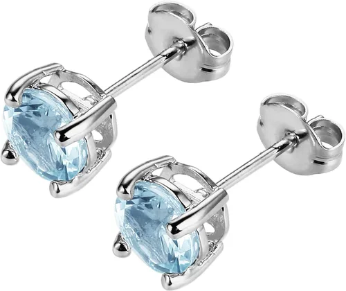 Miniatura 47 de Amazon Essentials Aretes redondos de plata de ley con piedra natal (anteriormente colección Amazon)