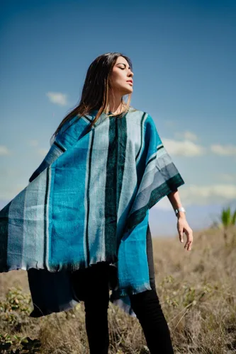 Miniatura 5 de Ponchos for Women, Alpaca Wool, Ponchos Adult, Poncho Sweater Women, Womens Poncho, Blue shawls and wraps